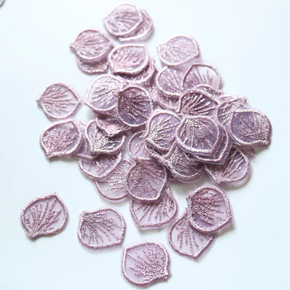 50pc/lot DIY craft supplies embroidery flower petals Patches for clothing Floral patches for bags decorative parches appliques