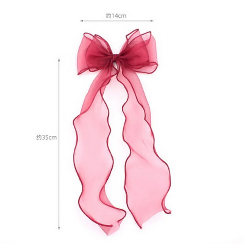 Korea Children Cute Colorful Ribbon Lace Bow Hairclip For Girls Sweet Weave Ponytail Hairpin Kid Barrettes Princess Accessories