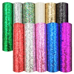 Rotolo di tessuto Glitter grosso scintillante arcobaleno vinile iridescente tessuto in ecopelle fiocco artigianale materiale orecchino fai da te fatto a mano