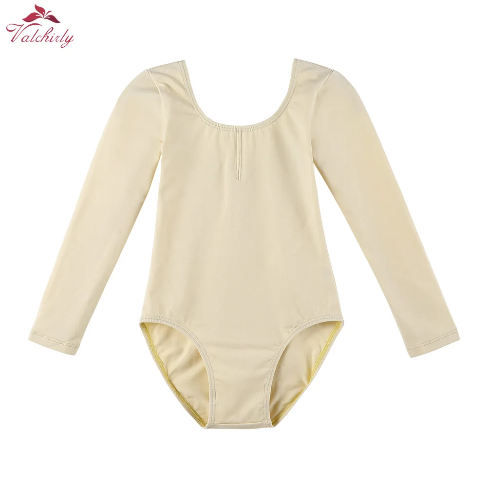 Girls Lyrical Long Sleeves Ballet Dance Leotard Bodysuit Dancewear Cotton Spandex Gymnastic Costume Kids Dancing Outfit Clothes