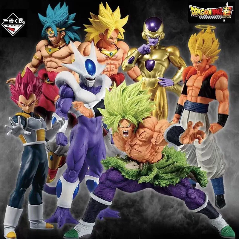 Original Bandai Dragon Ball Figures Ichibansho Broli Frieza Cooler Gogeta 26cm PVC Anime Action Collection Model Kids Toys Gifts