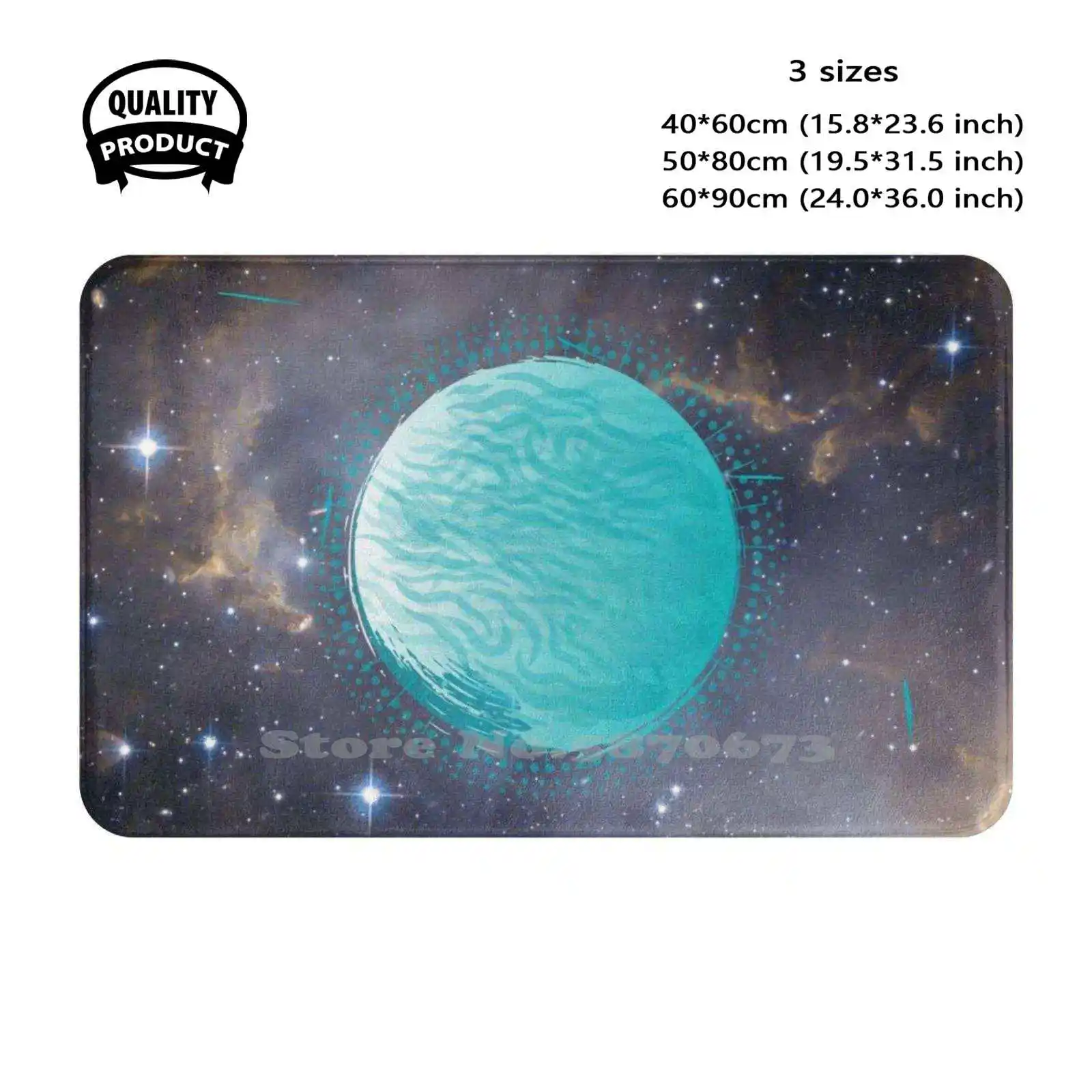 Blue Planet Soft Cushion Home Carpet Door Mat Car Rug Blue Planets Black Earth Space Stars Colors Colourful Interstellar