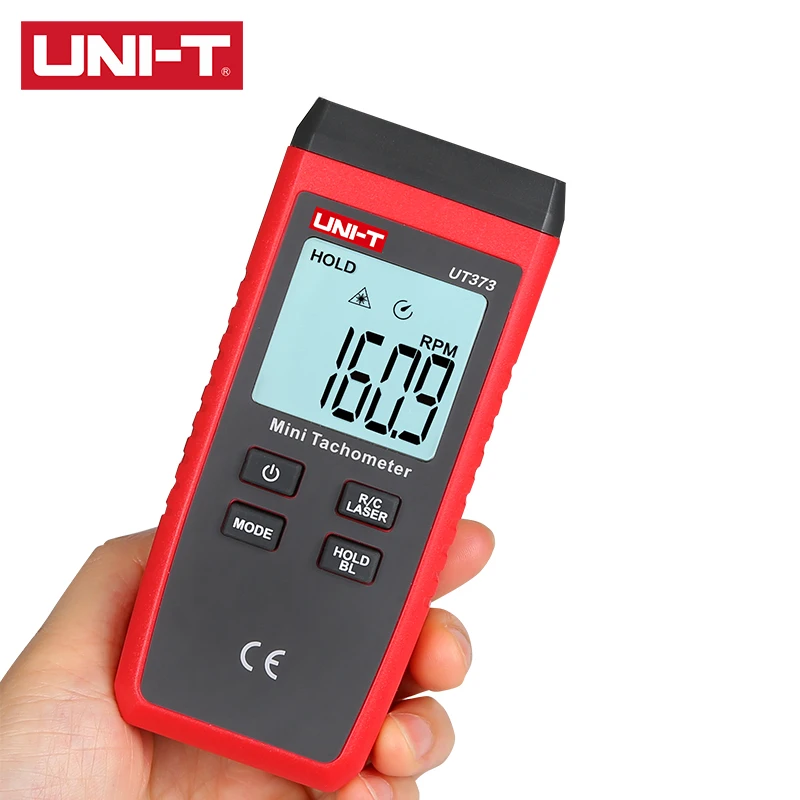 UNI-T Digital Non-contact Tachometer UT373 Mini Digital Laser Tachometer Non-Contact Tachometer RPM Range 10-99999RPM