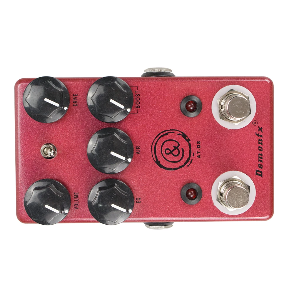 Demonfx AT-DS Overdrive Guitar Effect Pedal Chorus con True Bypass multifunzionale Volume EQ Drive Air Bass Guitar Damper