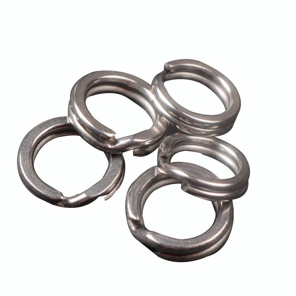 10-100pcs/bag Flat double loop Connector Stainless Steel Split Flat Rings Fishing Ring hook Double circle Split Tool Accessories