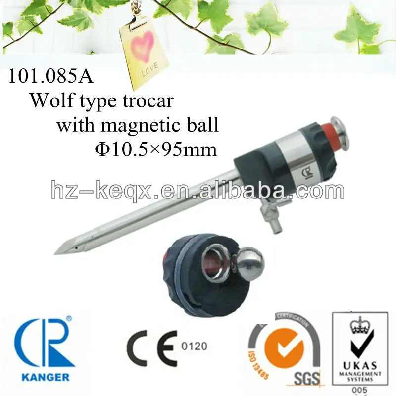 wolf type trocar with magnetic ball