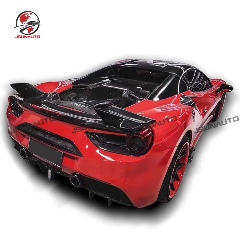 For Ferari 488 GTB Spider Carbon Fiber Rear Spoiler M Style Body Kit Rear Wing Auto Accessories