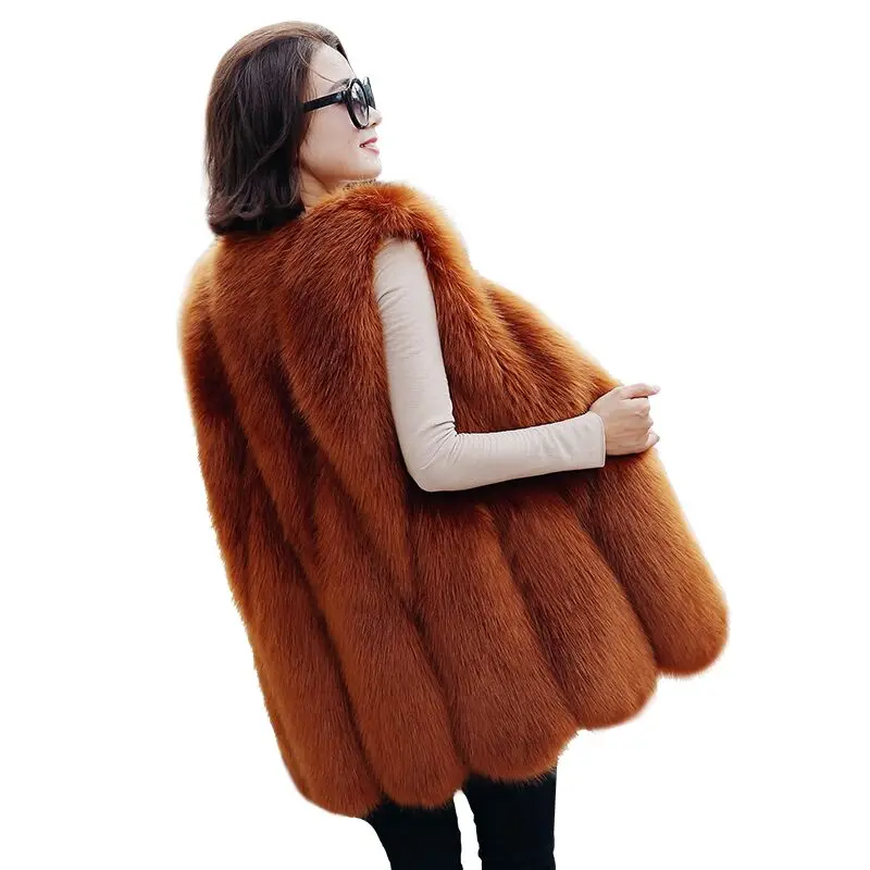 2020 new real natural whole hair fox vest women\'s long slim slimming fashion generous vest