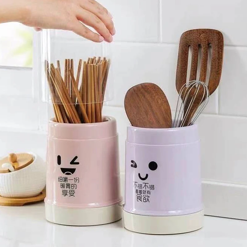 Chopstick Cage Detachable Drainable Transparent Chopstick Cage Kitchen Utensil Organizer Dustproof Covered Chopstick Holder