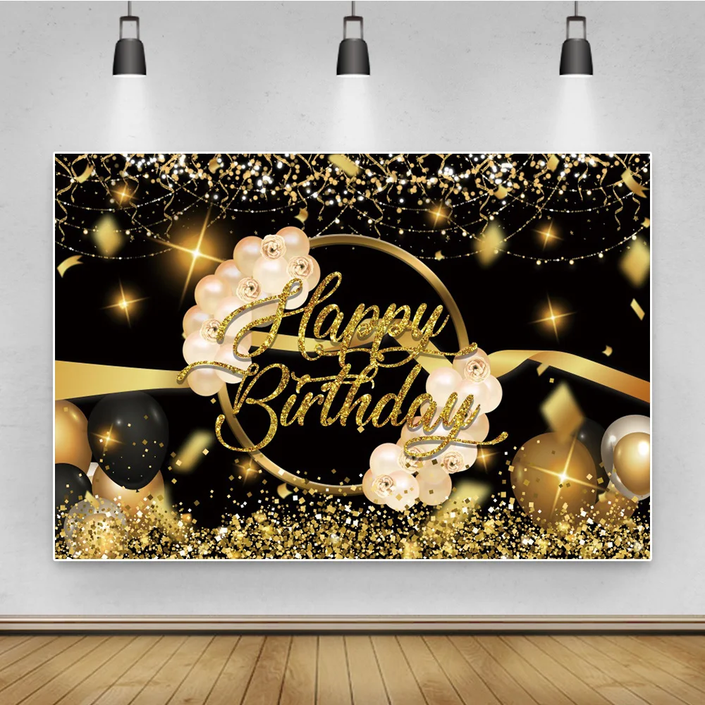 Telón de fondo de diamante para fiesta de cumpleaños, telón de fondo con puntos brillantes, estrellas, globos rosas, cartel personalizado para fotografía, 20, 30, 40, 50 ° cumpleaños