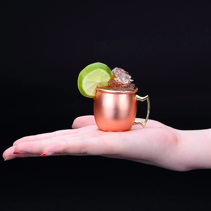 2oz Moscow Mule Shot Glasses Wine Cups Mini Cute Glass Cup Copper Plated Stainless Steel Mug Funny Espresso Cup Shot Glasses