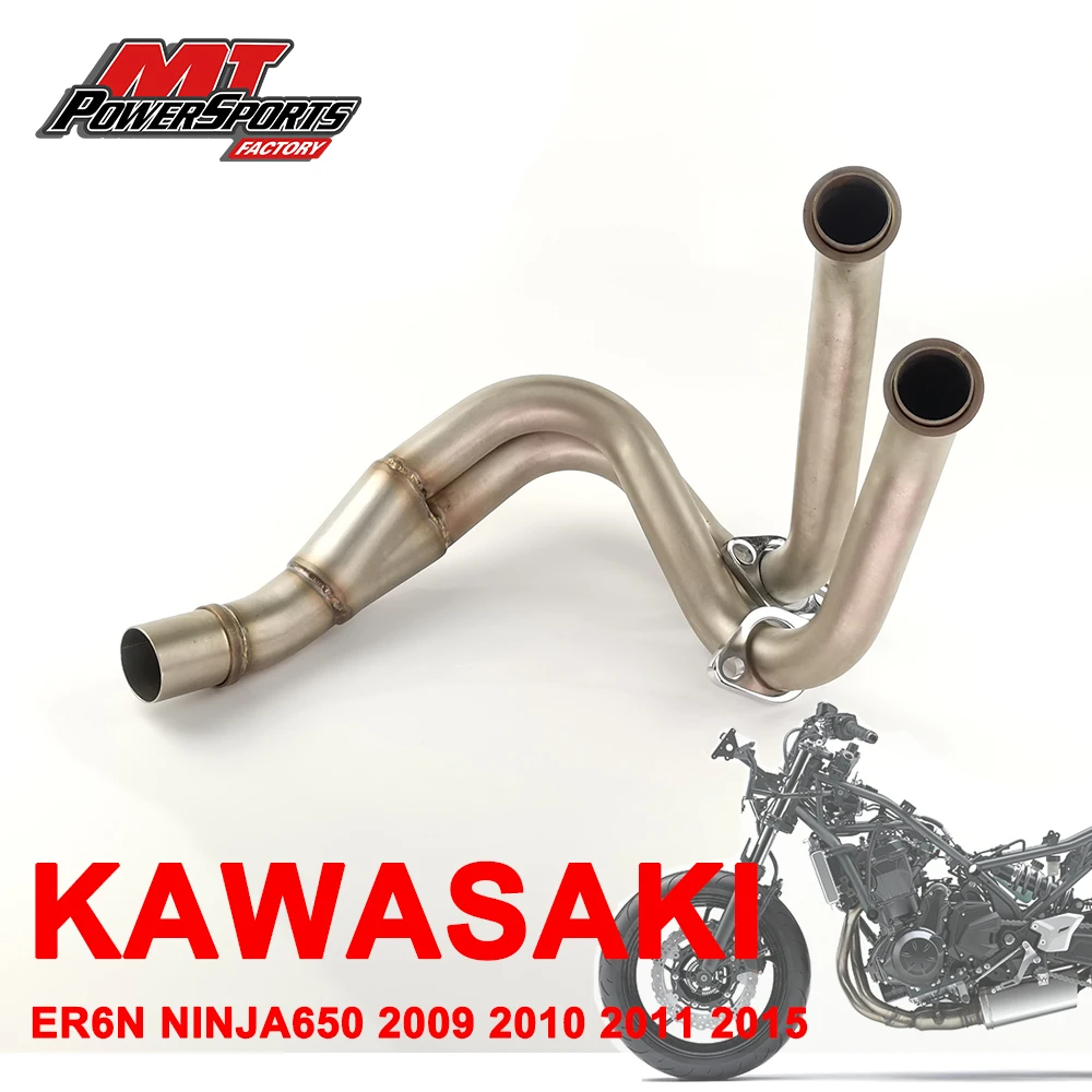 

Slip On KAWASAKI ER6N NINJA650 2009 2010 2011 2015 Motorcycle Exhaust Modified Motorbike Escape DB Killer Front Mid Link Pipe