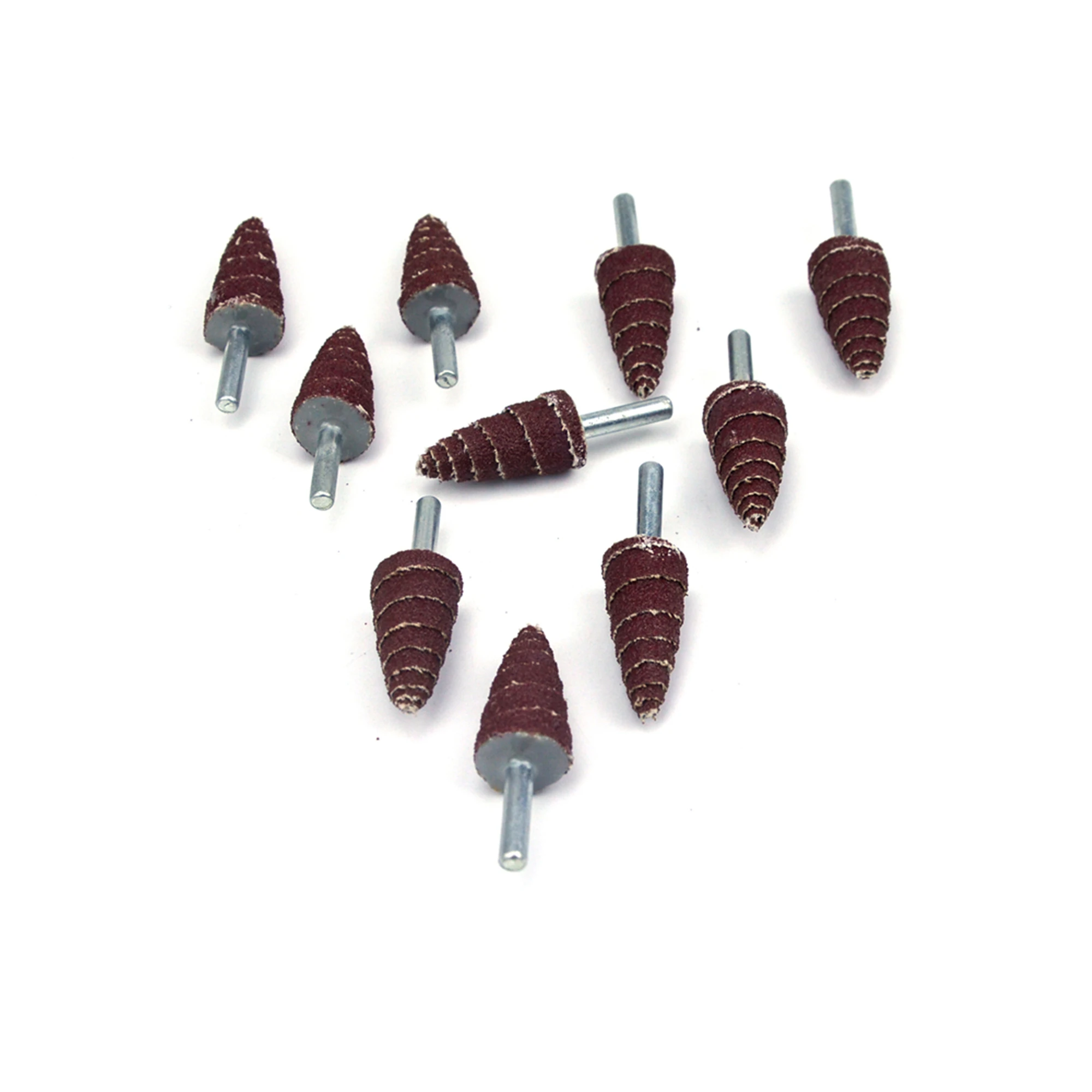 5Pcs 80 #6mm Montiert Dorn 20mm Schleifen Cone Kopf Schleifpapier Klappe Räder Polieren Schleif Werkzeuge für dremel Schleif Disc