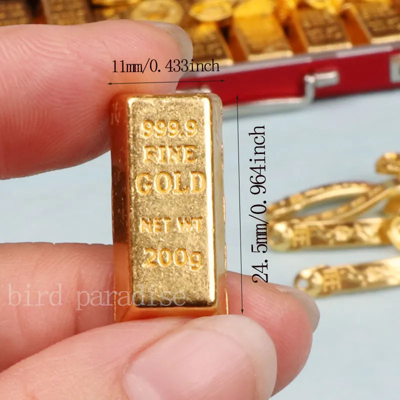 Miniature Items 1/6 1/12 Dollhouse Decor Accessorie Soldier Props Mini Golden Brick Copper Cash Bullion Model Toys