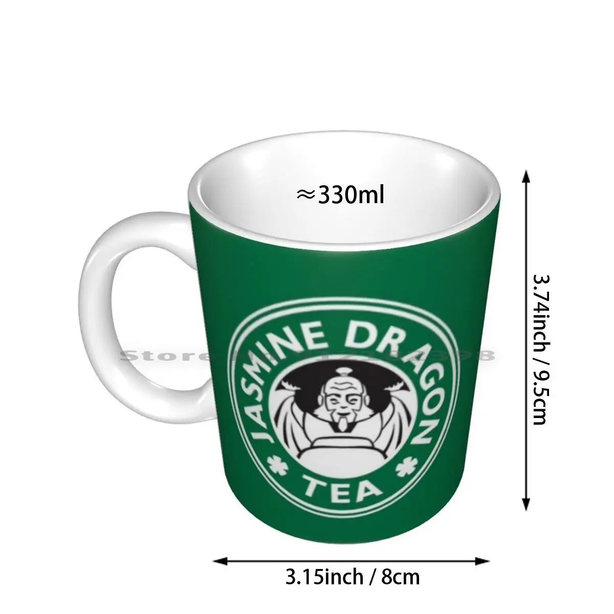 Jasmine Dragon , Uncle Iroh's Tea Shop : Parody ( Green ) Ceramic Mugs Coffee Cups Milk Tea Mug Jasmine Dragon The Last