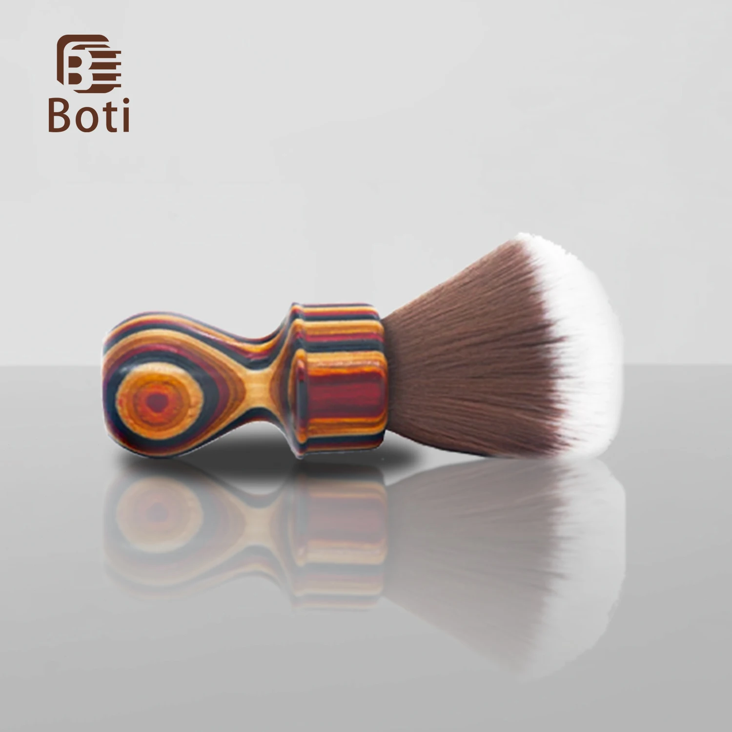 Boti Brush-cepillo de afeitar húmedo para mujer, anillo anual, mango de madera, nudo de pelo sintético Madre, herramienta de limpieza de barba hecha a mano para hombres