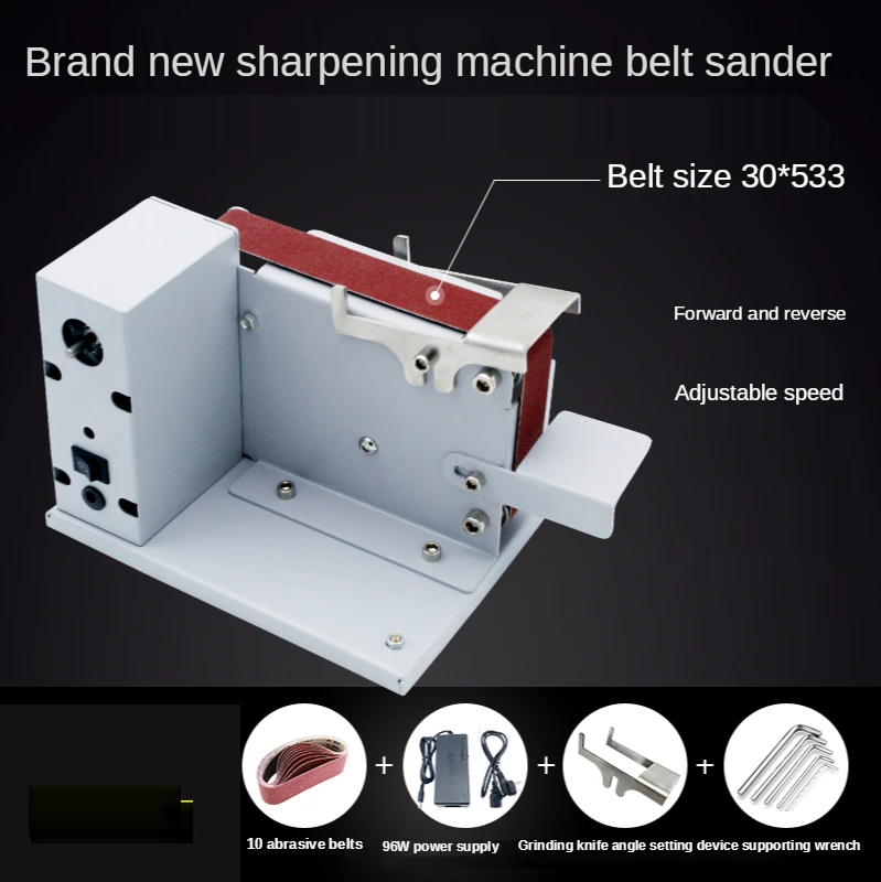 S-775 30mm Mini Belt Sander Adjustable 7-Speed Polishing Grinding Machine Edge Sharpener Machine Sanding Grinder Polisher