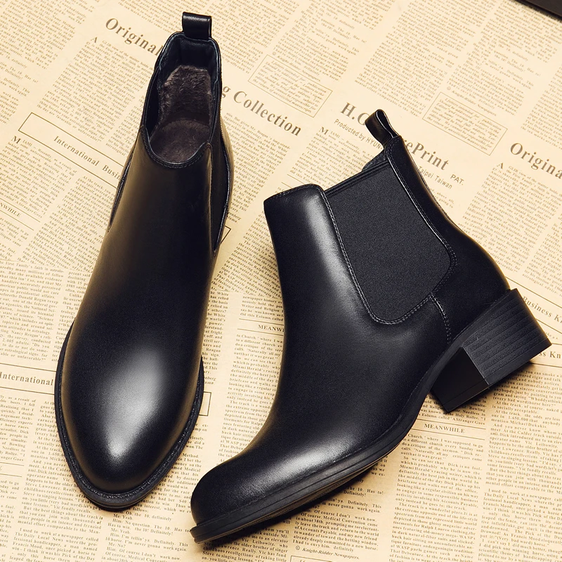 black chelsea boots for women autumn winter shoes ladies genuine leather botines mujer chaussure femme ankle botas botte female