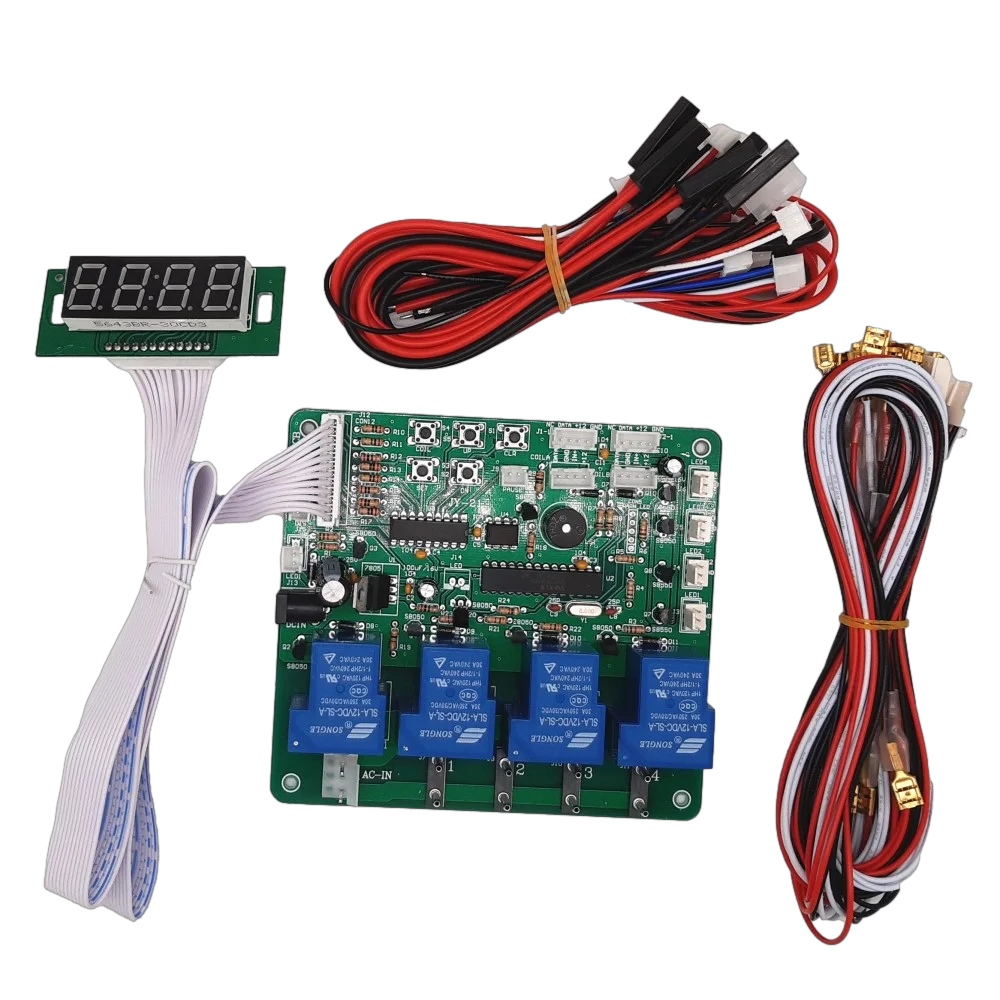 JY-21 4 digits Display 4 Channel Timer Board for Bill Acceptor Coin Acceptor, Time Control pcb for car washing machine