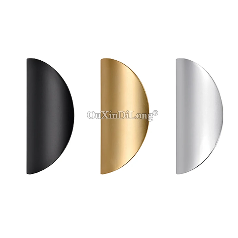 Semicircle Designed 1Pair Solid Aluminum Alloy Glass Door Handles Home Office Markets Sliding Door Handles 3 Colors