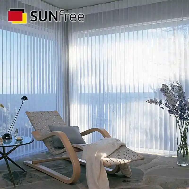 

Modern Elegant Vertical Blinds light transmission fabric vertical curtain screen Voile Drape Curtain balcony living room office