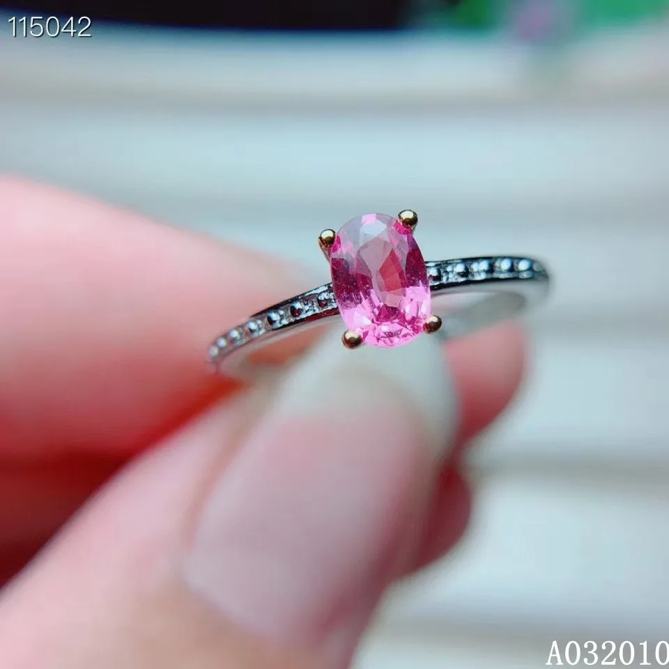 

KJJEAXCMY fine jewelry 925 sterling silver inlaid natural pink sapphire new ring fashion girl's ring support test