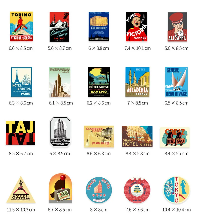 Set di 45 adesivi Pegatinas Retro City Travel Sticker Decalcomanie per bagagli laptop Skatebard Decora PVC impermeabile