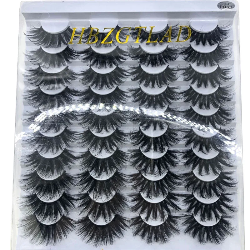 Mink eyelashes 3d mink hair eyelashes 20 pairs long makeup 3d faux nature fake lashes extension false eyelashes Wholesale (20P)