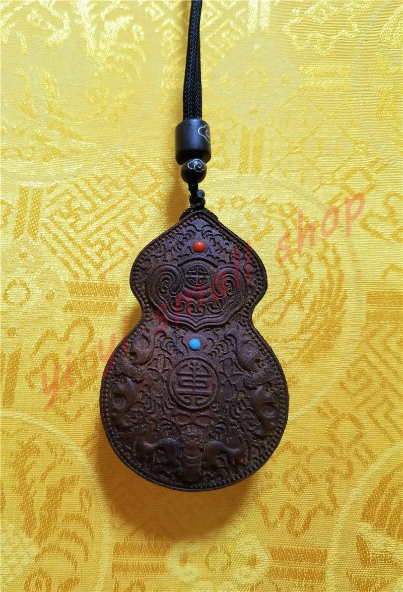 Lightning strike jujube wood pendant, Taoist magic weapon, Fulu, gourd pendant, home feng shui