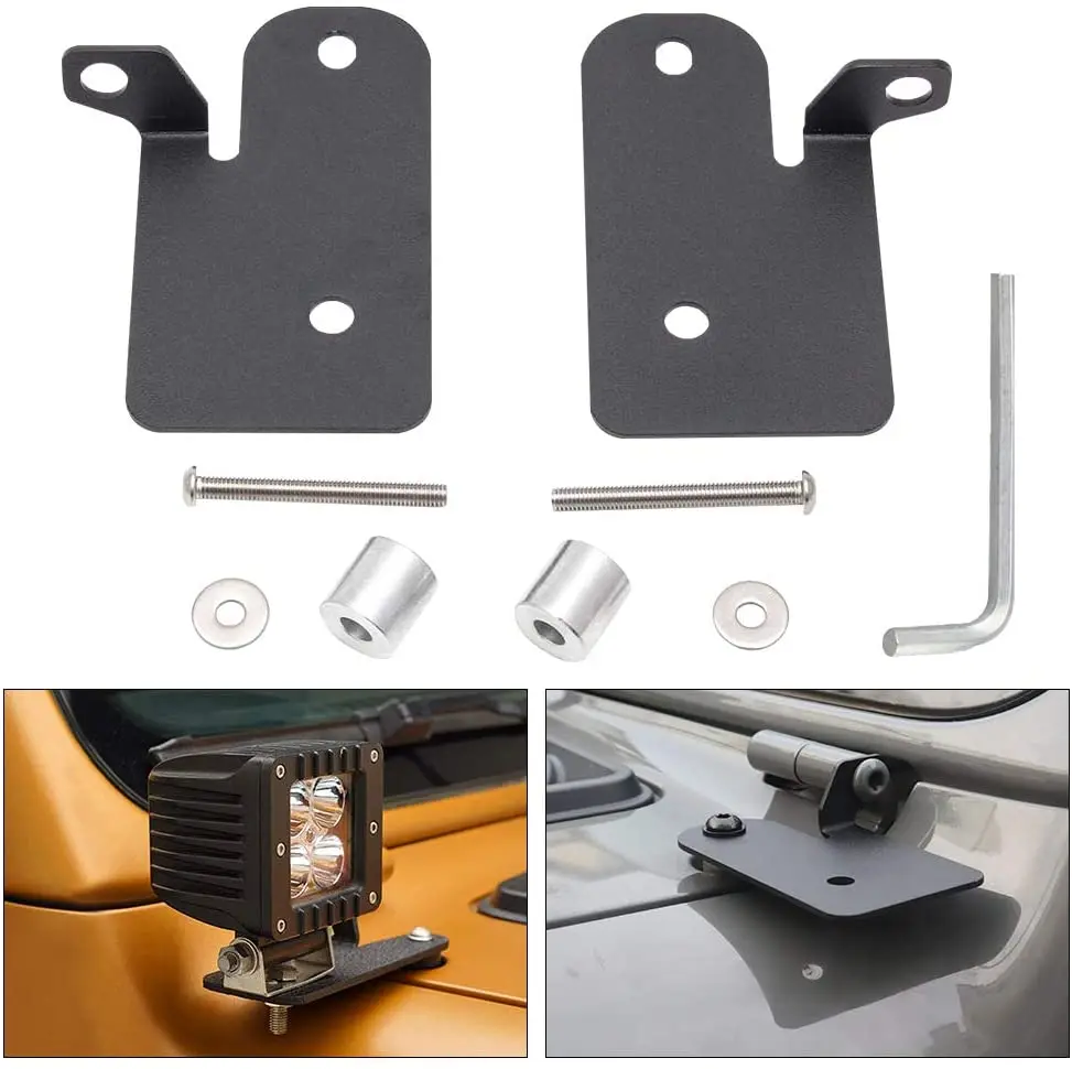 

A-Pillar Light Mounting Brackets Car Windshield LED Lamp Pod Holder Clamp for Jeep Wrangler JL JLU 2018-2020 Gladiator JT 2020