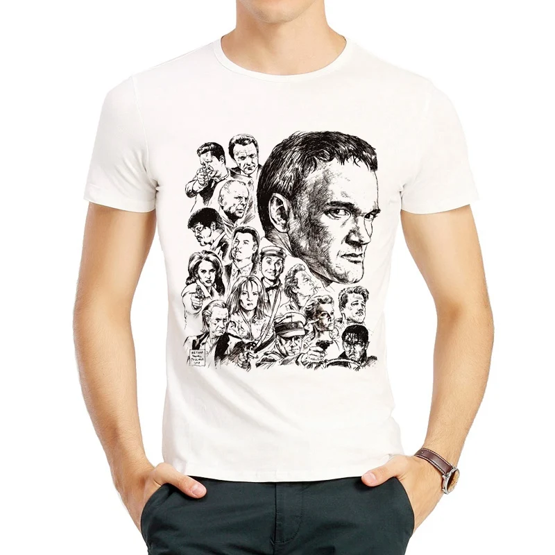 Quentin Tarantino T Shirt Short Sleeve White Color Pulp Fiction Quentin Tarantino T-shirt Tees Top Tshirt For Men Streetwear