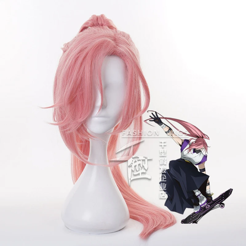 Wig Cosplay Anime SK8 The Infinity Cherry Blossom Model Ekor Kuda Wig Rambut Sintetis Tahan Panas + Topi Wig