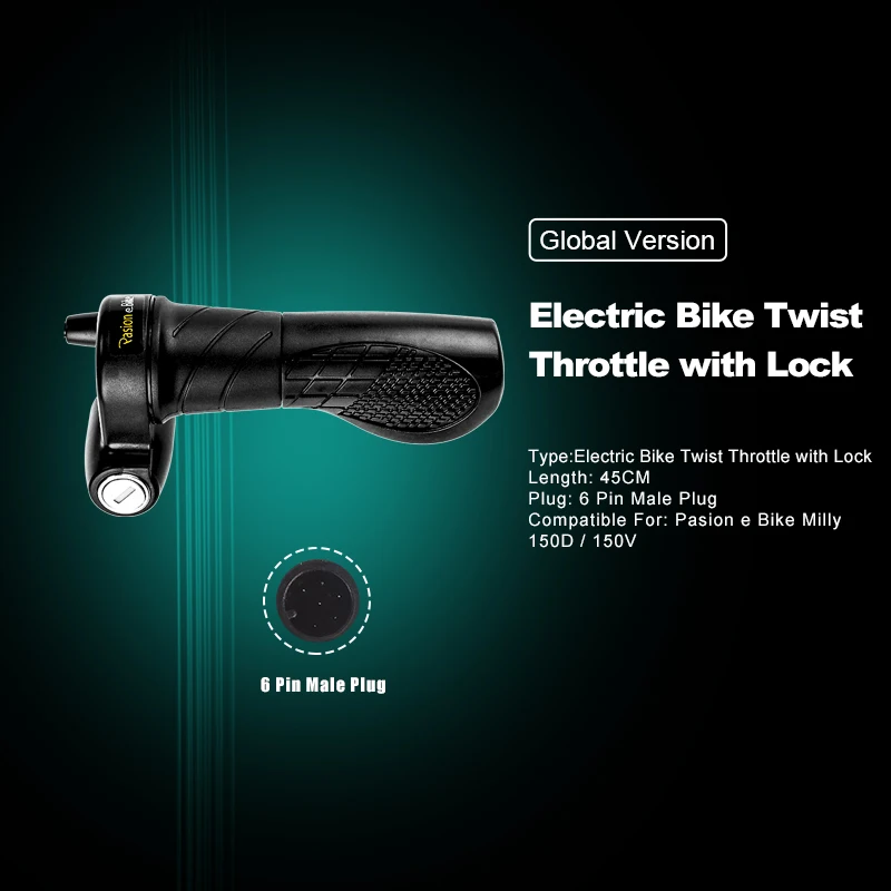 PASION E BIKE Twist Throttle 72V Electric Bicycle Speed Throttle 24V 36V 48V 60V Electric Bike Throttle Ebike Twist Throttle