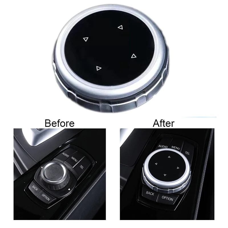 

Dropship Car Multimedia Button Cover Knob Frame Trim for BMW 1 2 3 5 7 X1 x2 x3 x5 x6 Series NBT Controller iDrive Black Button