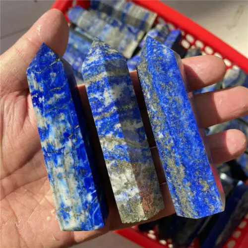 

Pure natural lapis lazuli quartz Obelisk crystal wand Point 6-8cm 5pcs