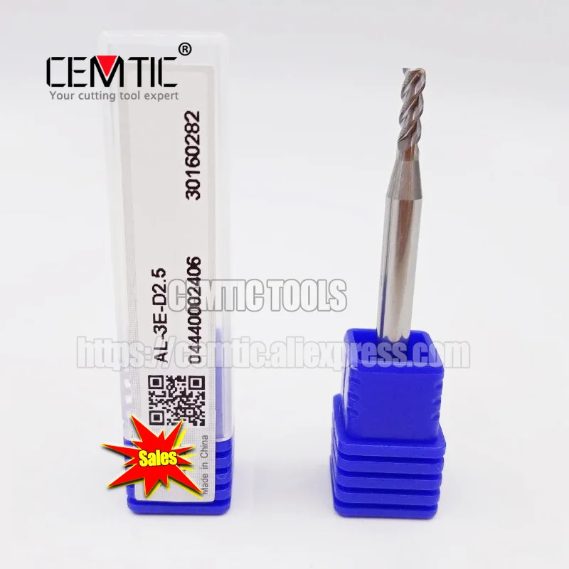 10PCS/LOT AL-3E D1.0 D1.5 D2.0 D2.5 D3.0 D4.0 D5.0 D6.0 D8.0 1-8mm Solid Carbide 3 Flute Flattened End Mill