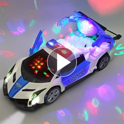 Electric Dancing and Deformation Police Car, Toy Car for Kids, Rotativo, Universal, Crianças, Menino, Menina, Natal, Presente de Aniversário