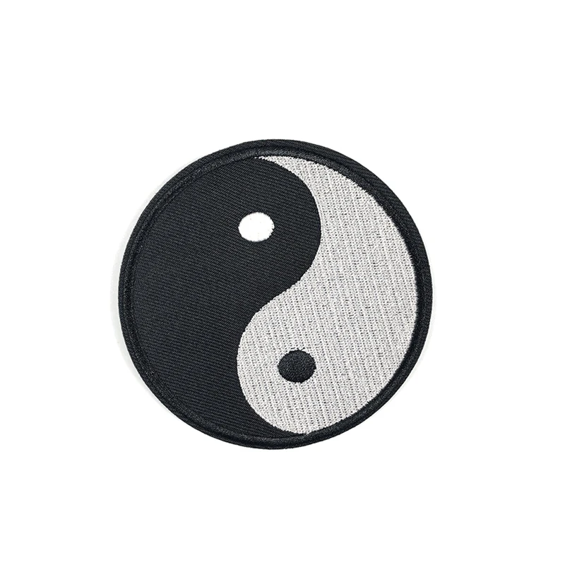 Gossip Embroidery Patch Sticker Taiji Yin Yang Cloth Stickers Chinese Style DIY Clothing Sewing Accessories Adhesive Patches