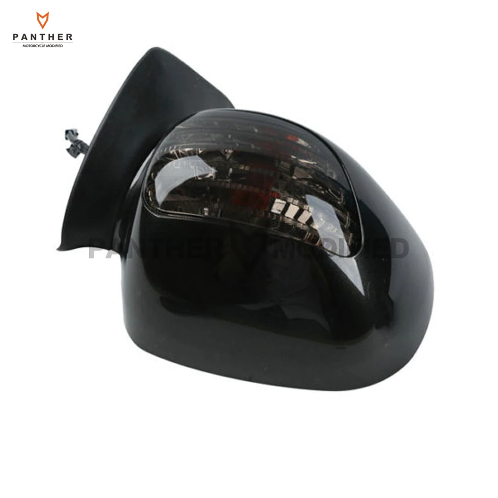 Black Motorcycle Rear View Mirrors with Smoke Signal Light Case for Honda Goldwing GL1800 2001-2011