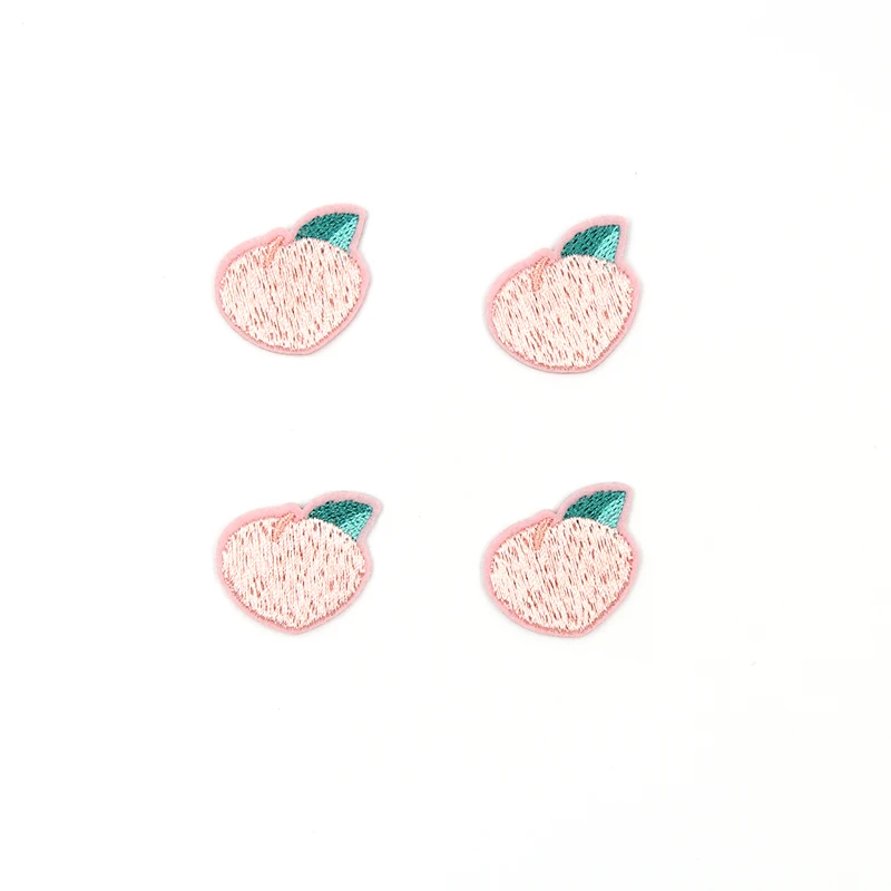 10pcs Cartoon Peach Patches Iron On Mini Fruits Stickers Cute Badge DIY Jeans Backpack Coats Dress T Shirt Decors Appliques