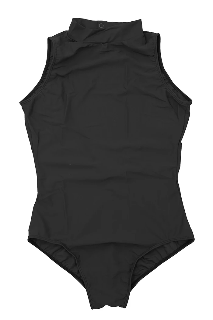 Speerise Vrouwen Zwarte Hoge Hals Mouwloos Turnpakje Nylon Spandex Bodysuit Goedkope Gymnastiek Wit Maillots Voor Volwassenen