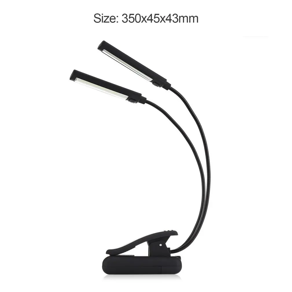 Lampu baca LED USB fleksibel, lampu meja klem dapat diredupkan klip dalam ruangan kamar tidur pelindung mata, lampu meja