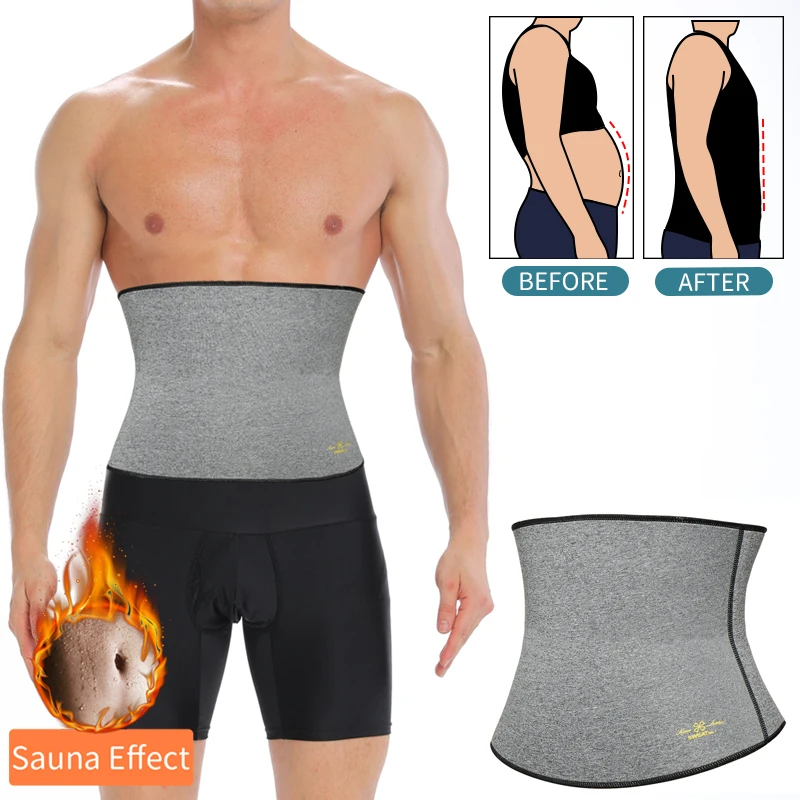 Cintura dos homens trainer modelagem cinto barriga cincher shapers emagrecimento corpo shaper perda de peso shapewear suor abdominal magro trimmer