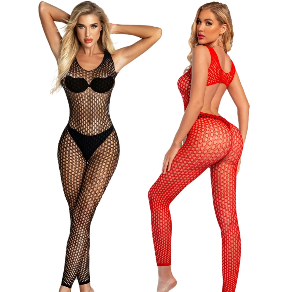 

Sexy Bodystockings Lingerie Bodysuit Underwear Women Fishnet Crotchless Mesh Tights Erotic Babydoll Sexy Costumes Teddy