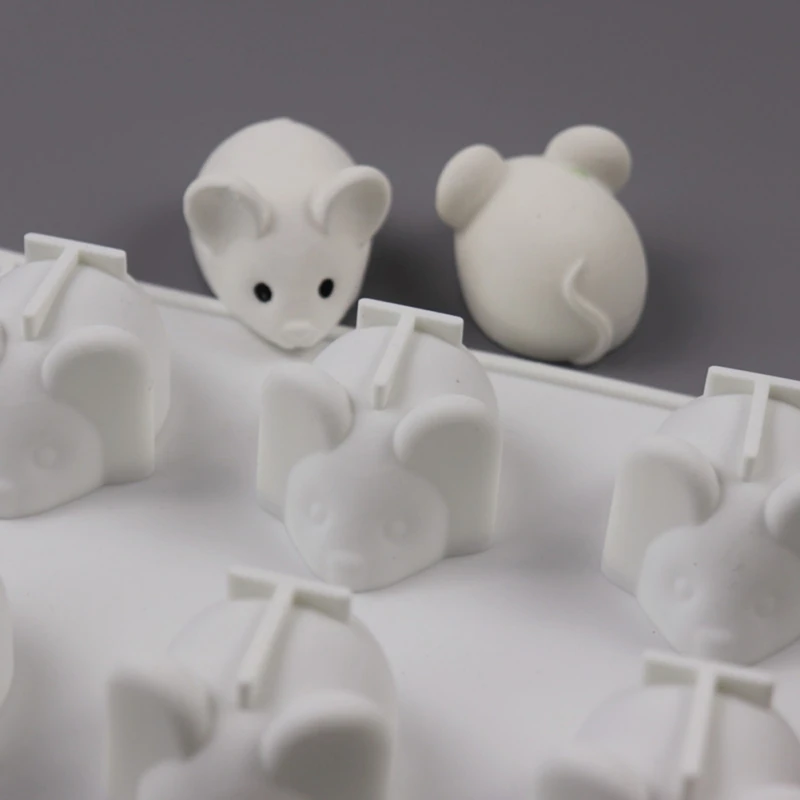 Cute Rat Fondant Soft Silicone Mold Mouse Handmade Soap Cake Mold Chocolate Mold Jelly Mold Cake Decor