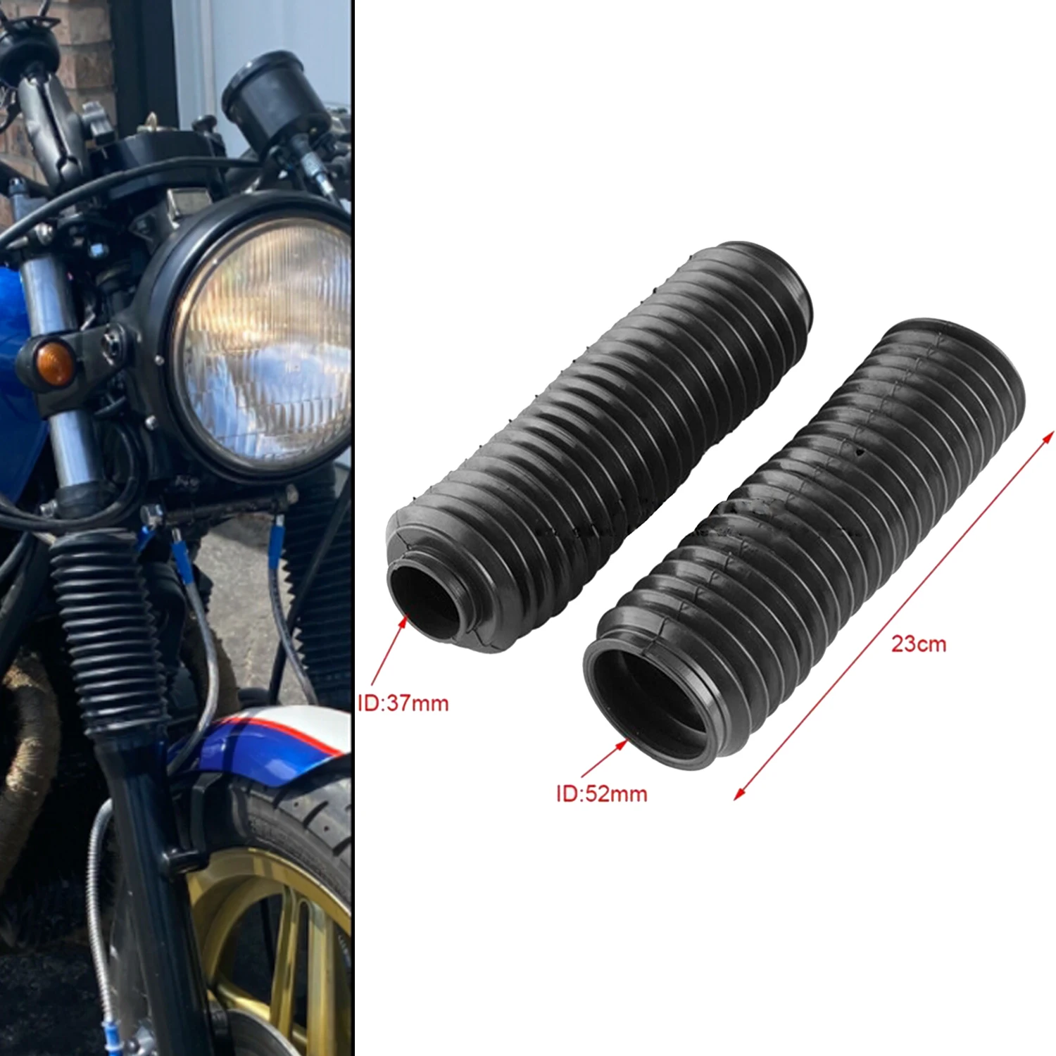 2X Rubber Universal Motorcycle Front Fork Shock Absorber Dust Cover Gaiters Gators Boots