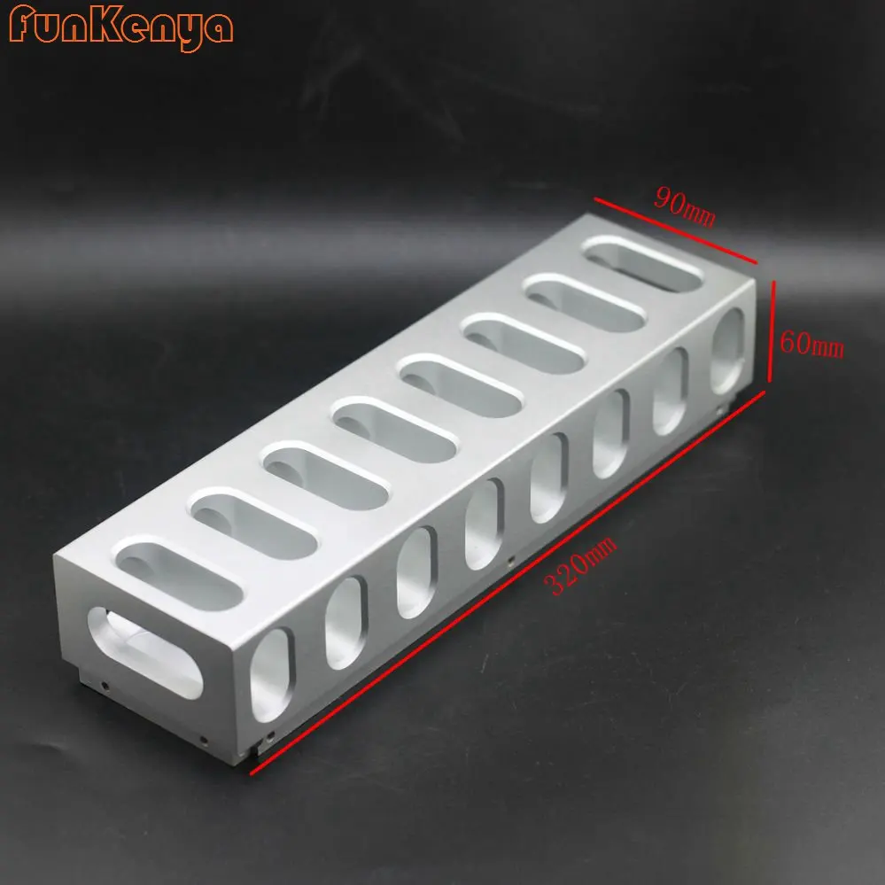 

Sandblasting Silver Radiator 320X90X60mm DIY Matte Anodized Aluminum Amplifier Heat Sink For Enclosure 4309