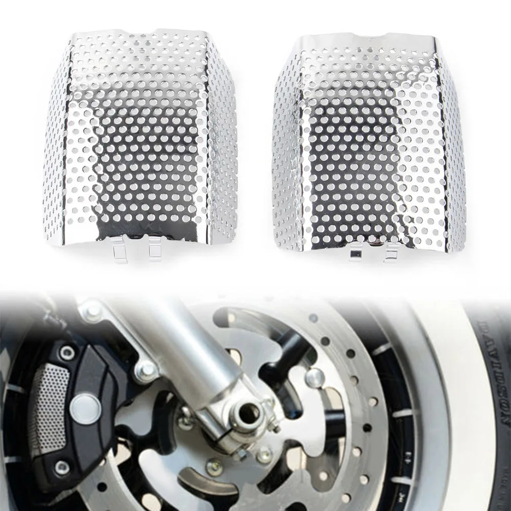 2Pcs Chrome Motrocycle Front Caliper Inserts Cover For Harley V-Rod Muscle VRSCF Touring 2008-2019 42054-05