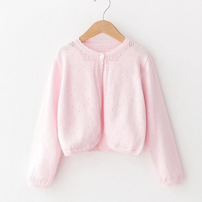 Red Long Sleeve Baby Girls Cardigan Sweater Pink 100% Cotton Baby Girls Coat Jacket 1 2 Years Old  Baby Clothes RKC175023