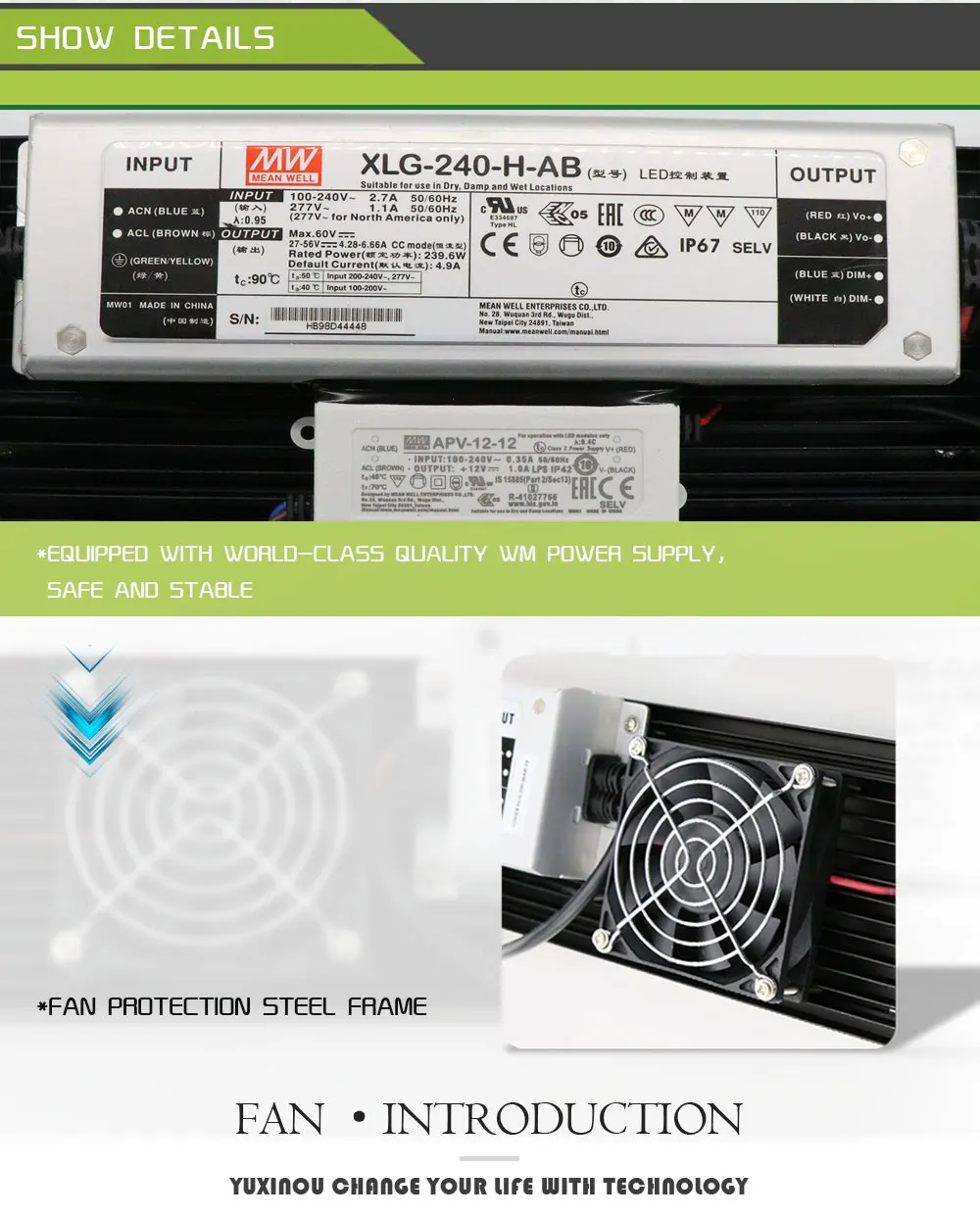Sam---ng LM301H LED grow light 240W 480W 720W Full Spectrum for